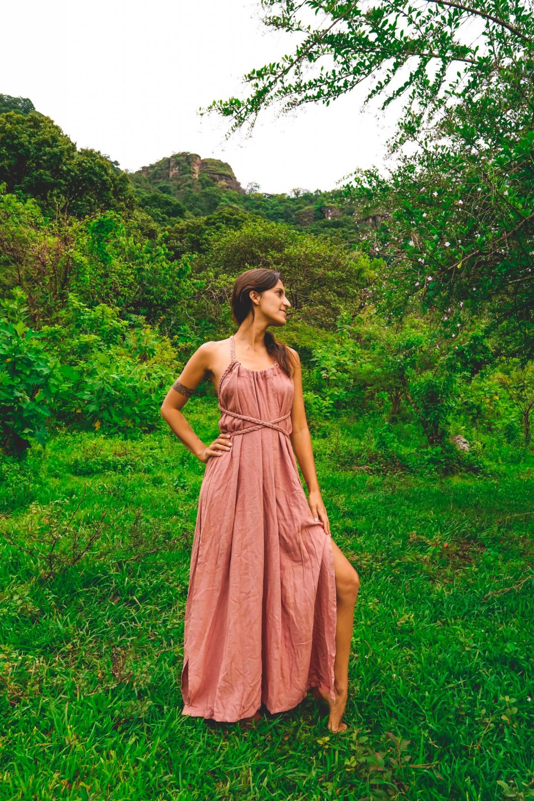 Sofia Dress – Peace Silk Dusky Pink